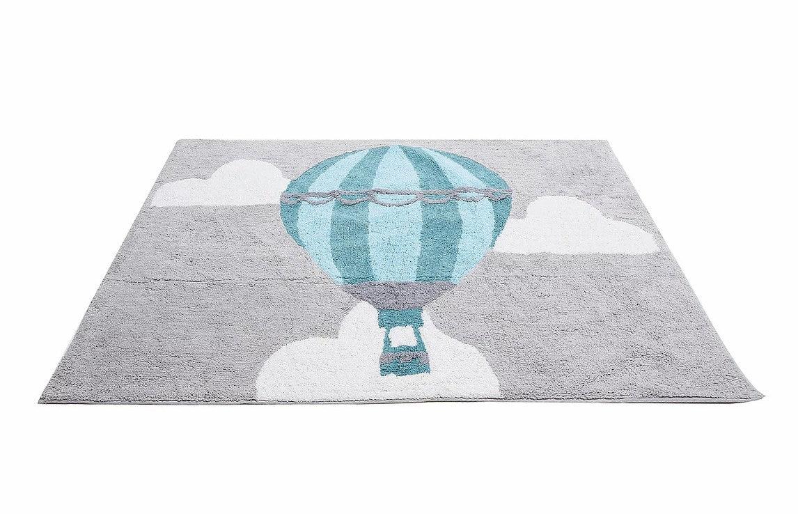 Alfombra Infantil Algodón 100% Lavable Globo Aratextil Gris - Nanetes #